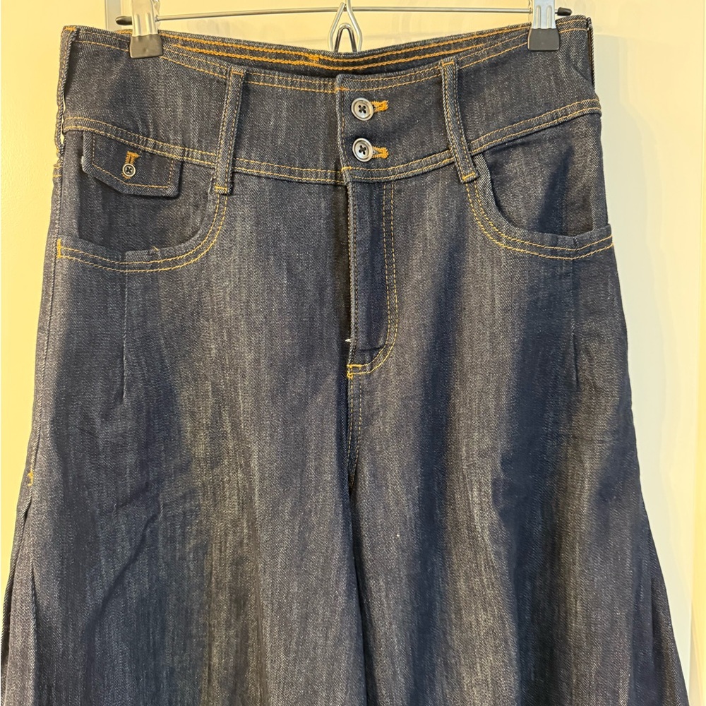 Pilcro and the Letterpress Extra Wide-Leg Dark Wash Women's Jeans - Picture 4 of 7